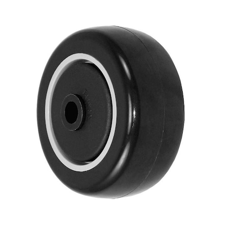 Durastar Wheel, 3X1.25 Polyurethane, Polyolefin (Black, Gray), 3/8" Precision Bal 314PPU34A